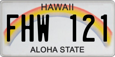 HI license plate FHW121