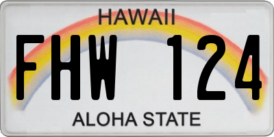 HI license plate FHW124