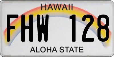 HI license plate FHW128