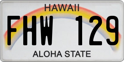 HI license plate FHW129