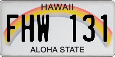 HI license plate FHW131