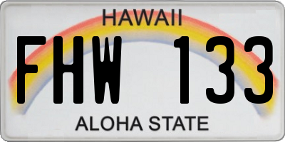 HI license plate FHW133