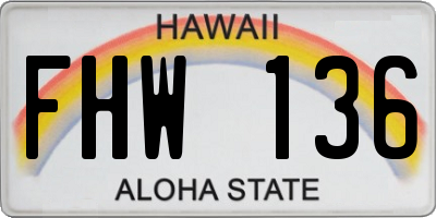 HI license plate FHW136