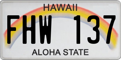 HI license plate FHW137