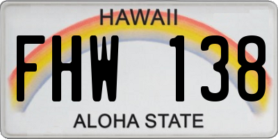 HI license plate FHW138