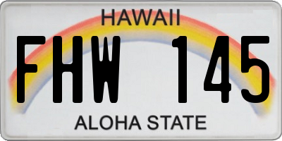 HI license plate FHW145