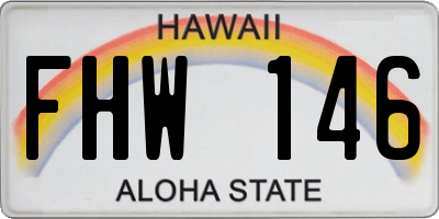 HI license plate FHW146