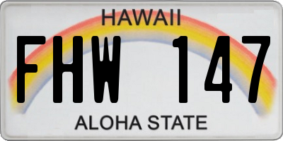 HI license plate FHW147