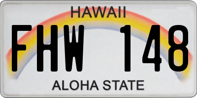 HI license plate FHW148