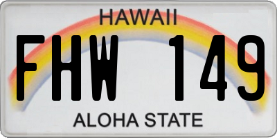 HI license plate FHW149