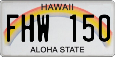 HI license plate FHW150