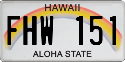 HI license plate FHW151