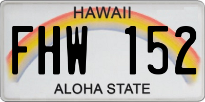 HI license plate FHW152