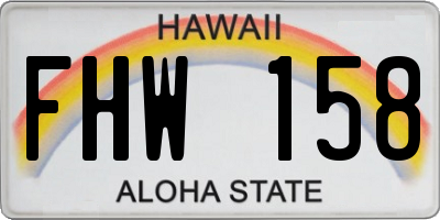 HI license plate FHW158