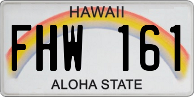 HI license plate FHW161