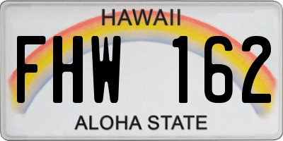 HI license plate FHW162