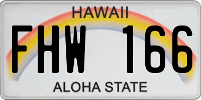 HI license plate FHW166