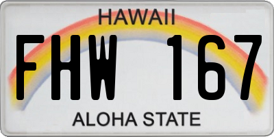 HI license plate FHW167