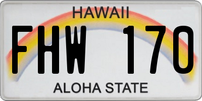 HI license plate FHW170