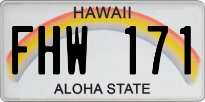HI license plate FHW171