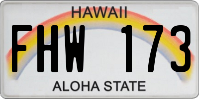 HI license plate FHW173