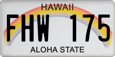 HI license plate FHW175
