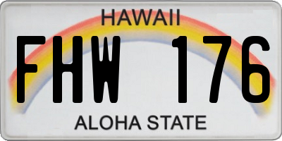 HI license plate FHW176