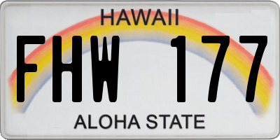 HI license plate FHW177