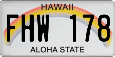 HI license plate FHW178
