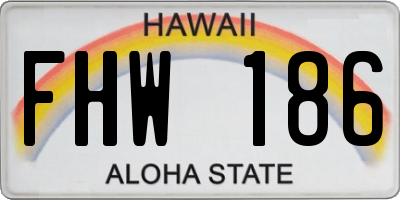 HI license plate FHW186
