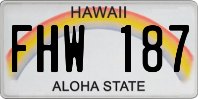 HI license plate FHW187
