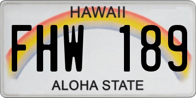 HI license plate FHW189