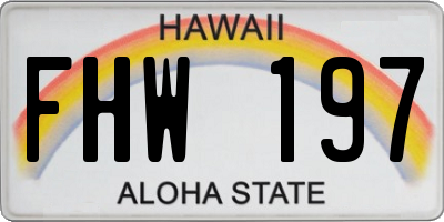 HI license plate FHW197