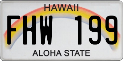 HI license plate FHW199