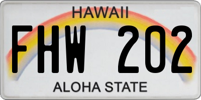 HI license plate FHW202