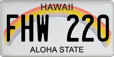 HI license plate FHW220