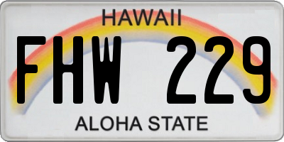 HI license plate FHW229