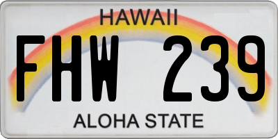 HI license plate FHW239
