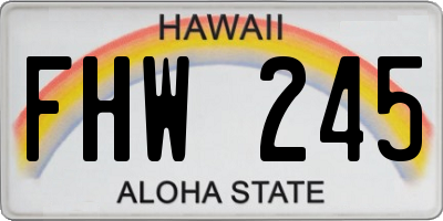 HI license plate FHW245