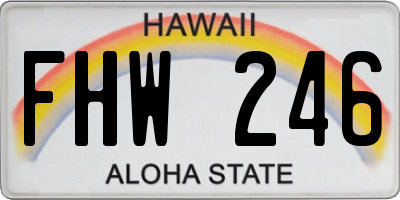 HI license plate FHW246