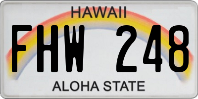 HI license plate FHW248