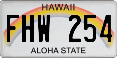 HI license plate FHW254