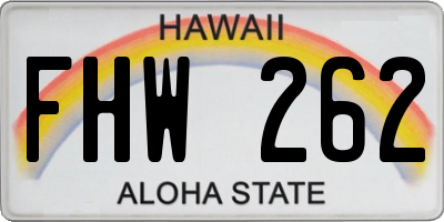 HI license plate FHW262