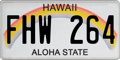 HI license plate FHW264