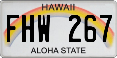 HI license plate FHW267
