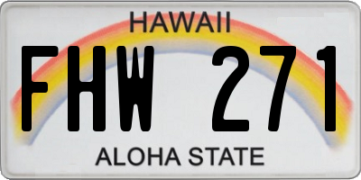 HI license plate FHW271