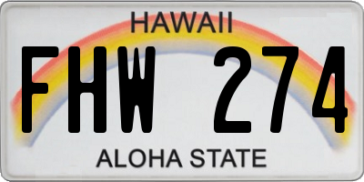 HI license plate FHW274