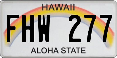 HI license plate FHW277