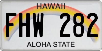 HI license plate FHW282