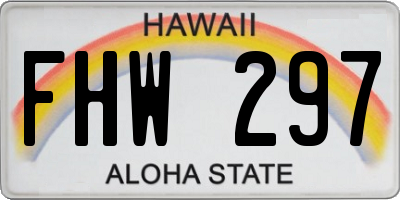 HI license plate FHW297